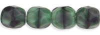 Fire-Polish 4mm : Green w/Black