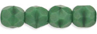 Fire-Polish 4mm : Opaque Green w/Black