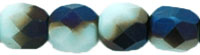 Fire-Polish 4mm : Midnight Iris - Pale Turquoise