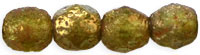 Fire-Polish 6mm : Olivine - Stone Copper Picasso (25pcs)
