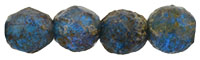 Fire-Polish 6mm : Dk Capri Blue - Stone Copper Picasso