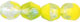 Fire Polish 6mm : HurriCane Glass - Opaque Yellow/Crystal/Sapphire
