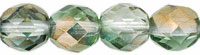 Fire-Polish 8mm : Luster - Green/Crystal