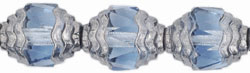 Antique Style Faceted 10 x 8mm - Oval Silver : Lt Sapphire