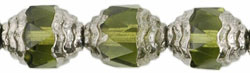 Antique Style Faceted 10 x 8mm - Oval Silver : Olivine