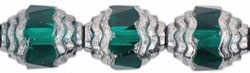 Antique Style Faceted 10 x 8mm - Oval Silver : Emerald