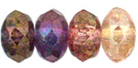 Gem-Cut Rondelle 6 x 4mm : Multicolor