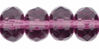 Gem-Cut Rondelle 7 x 5mm : Amethyst