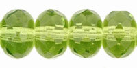 Gem-Cut Rondelle 7 x 5mm : Olivine