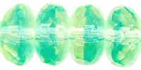 Gem-Cut Rondelle 7 x 5mm : Green/Blue