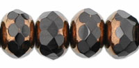 Gem-Cut Rondelle 7 x 5mm : Bronze - Jet