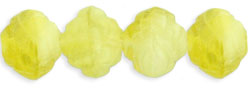 Rosebud Fire-Polish 8 x 7mm : HurriCane Glass - Lemon/White