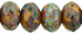 Gemstone Donut 9/6mm : Opaque Beige - Full Coat Picasso