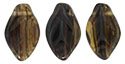 Leaves 12/7mm : HurriCane Glass - Dark Topaz/Amethyst
