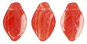 Leaves 12/7mm : HurriCane Glass - Crystal/Milky Red
