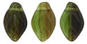 Leaves 12/7mm : HurriCane Glass - Peridot/Brown