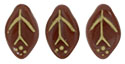 Leaves 12/7mm : Auburn - Gold Inlay
