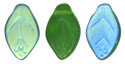Leaves 12/7mm: Matte - Green Emerald AB