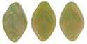 Leaves 7/12 mm : Green Picasso - Coral Pink/Olivine