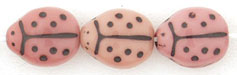 Ladybugs 9 x 7mm : Opaque Pink