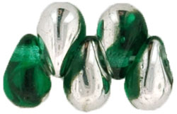 Tear Drops - Silver 6/4mm : Emerald