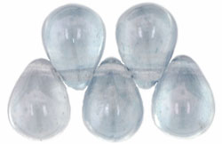 Lg. Tear Drops 8 x 6mm : Luster - Transparent Blue