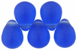 Lg. Tear Drops 8 x 6mm : Matte - Sapphire