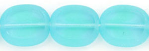 Oval Window Beads 14 x 12mm : Teal/Jonquil