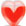 Heart Window Beads 15/15mm: Crystal/Siam Ruby