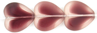 Heart Window Beads 15 x 15mm : Crystal/Amethyst