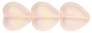 Heart Window Beads 15 x 15mm : Lemon/Pink