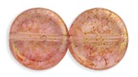 Dime Beads 8 x 3mm : Luster - Transparent Topaz/Pink