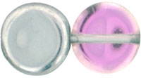 Dime Beads 8 x 3mm : Silver/Pink/Crystal