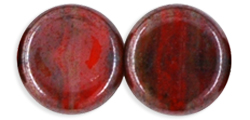 Dime Beads 8 x 3mm : HurriCane Glass - Luster - Orange Raku
