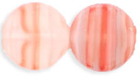 Dime Beads 8 x 3mm : HurriCane Glass - Matte - Red Faded Stripes