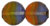 Polished Dime Beads 8/3 mm : HurriCane Glass - Montana Blue/Milky Orange