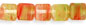 Cubes 5/5.5mm : HurriCane Glass - Crystal/Salmon/Silk Green