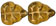 Leaves 10 x 8mm Vertical Hole : Topaz - Gold Inlay