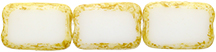 Polished Rectangles 12 x 8mm : Opaque White - Picasso