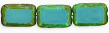 Polished Rectangles 12 x 8mm : Persian Turquoise - Picasso