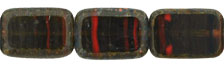 Polished Rectangles 12 x 8mm : HurriCane Glass - Rustic Cheyenne Autumn