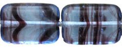 Flat Rectangles 12 x 8mm : HurriCane Glass - Lt Sapphire/Amethyst