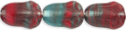 Tulips 12 x 8mm : HurriCane Glass - Dk Red/Teal