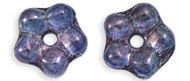 Flower Spacer 5mm : Luster - Transparent Denim Blue
