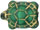 Turtles 19/14mm: Opaque - Green w/black - Gold Inlay