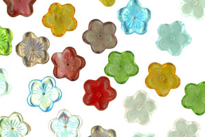 Large Flat Flowers 16 x 4mm : Loose Mix