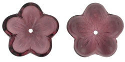 Large Flat Flowers 16 x 4mm : Med Amethyst