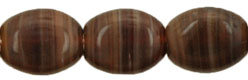 Flattened Ovals : HurriCane Glass - Brown Garnet/Creme Stripe