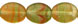 Flattened Ovals 9/7mm : HurriCane Glass - Green/Red Olives