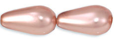 Pearl Coat - Vertical Drops 15 x 8mm: Pearl - Pink Rose
